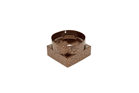 Square metal adapter ProfitM 90 mm to ∅ 100 mm in copper antique