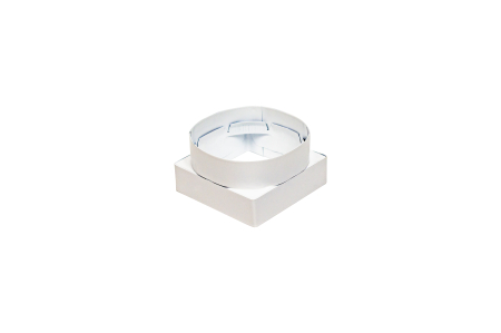 Square metal adapter Profit M 90 mm to ∅ 100 mm, white 
