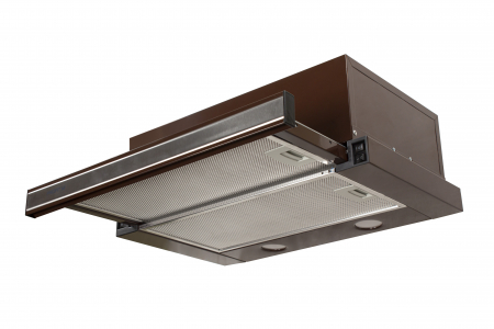 Extractor kitchen ProfitM Telescope №1 60 cm 840 m3 LED lighting color brown insert stainless steel 